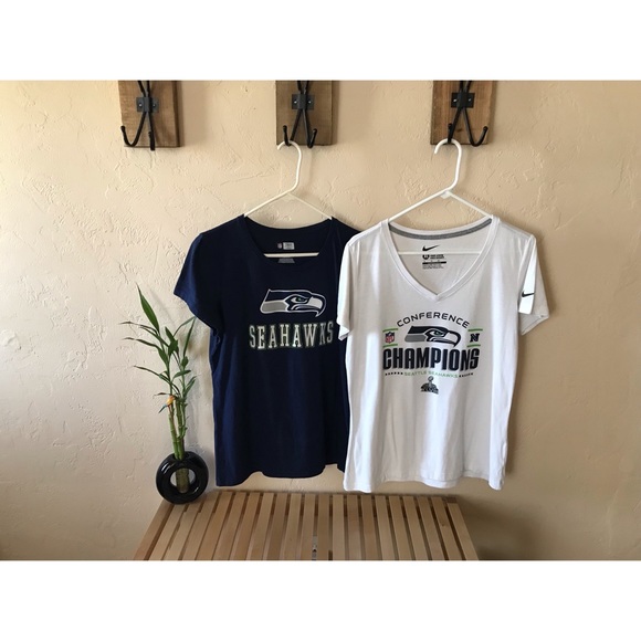 ❗️SOLD❗️TWO Seattle Seahawks t-shirts *BUNDLE* - Picture 1 of 7